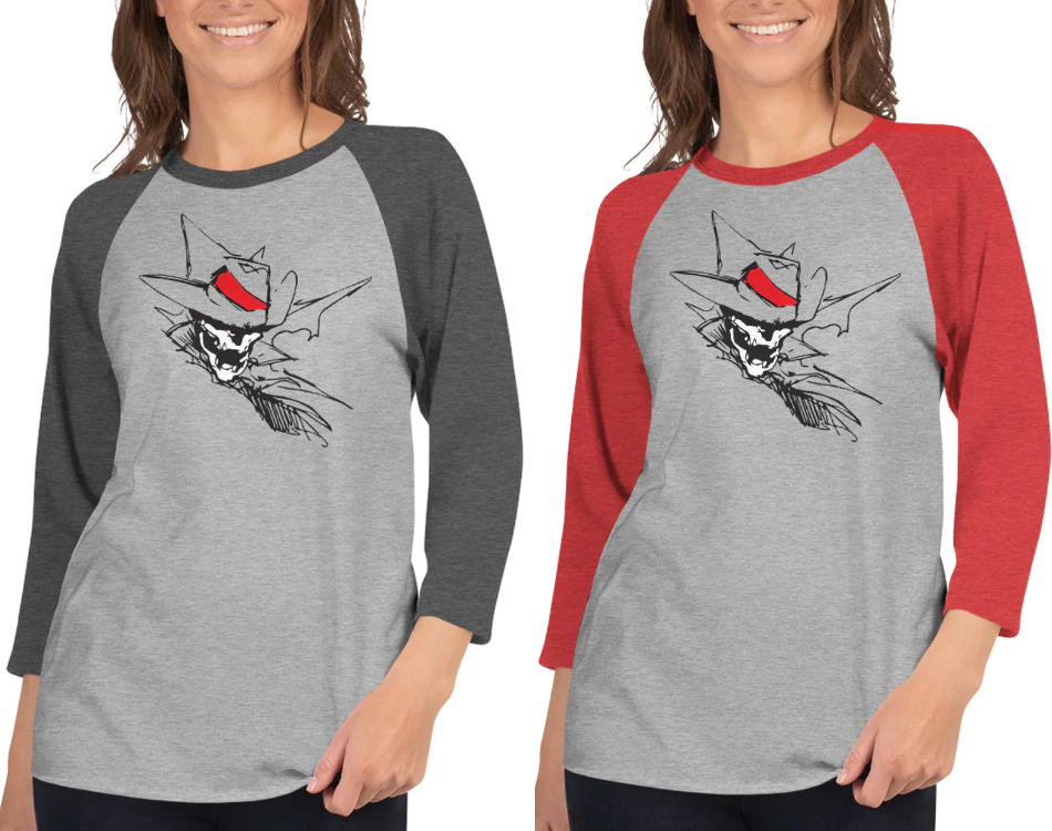 The action skull 3/4 sleeve raglan shirt - unisex – Crossmen