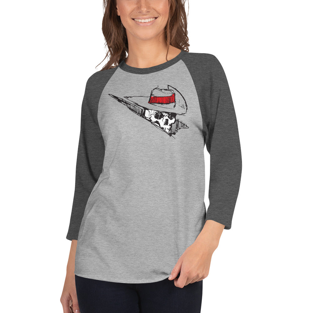 The dashing skull 3/4 sleeve shirt - unisex