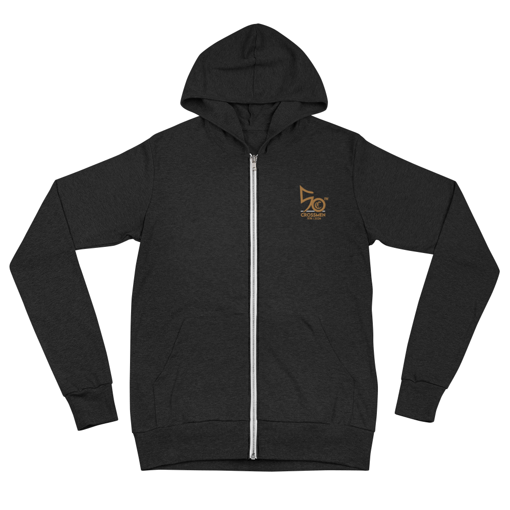 50th Anniversary Embroidered Unisex zip hoodie