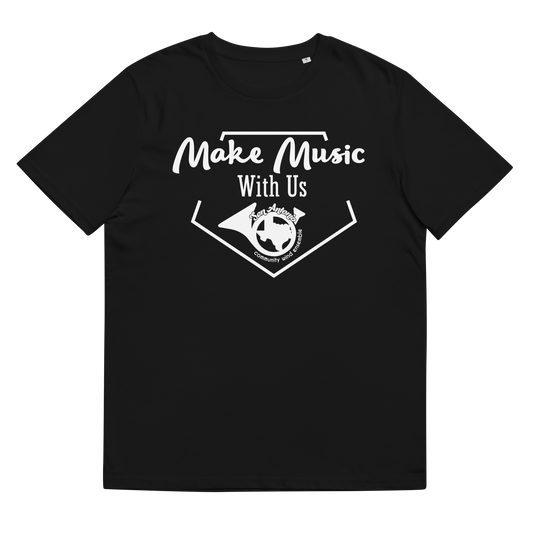 Make Music With Us! Unisex organic cotton t-shirt