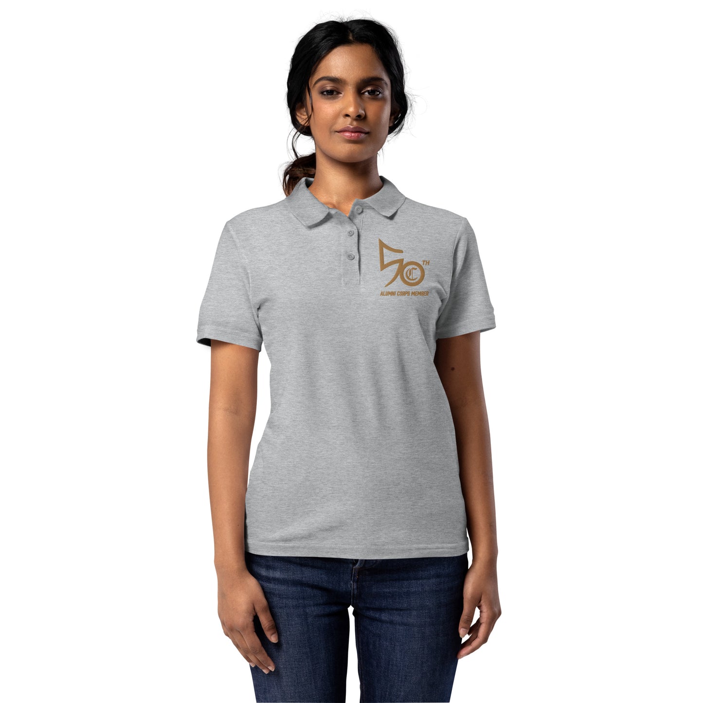 Alumni Corps Members Women’s pique polo shirt, Embroidered 50th