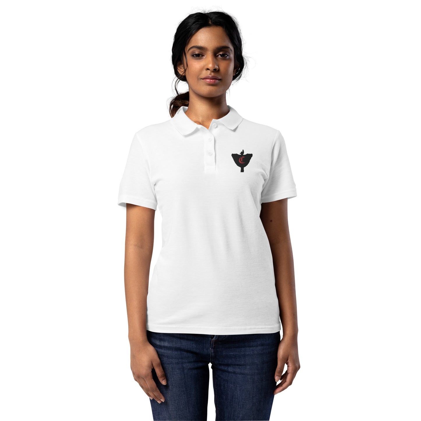 Alumni Corps Members Women’s pique polo shirt, Embroidered Bones