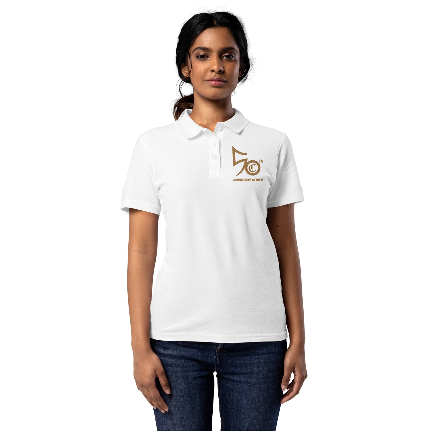 Alumni Corps Members Women’s pique polo shirt, Embroidered 50th